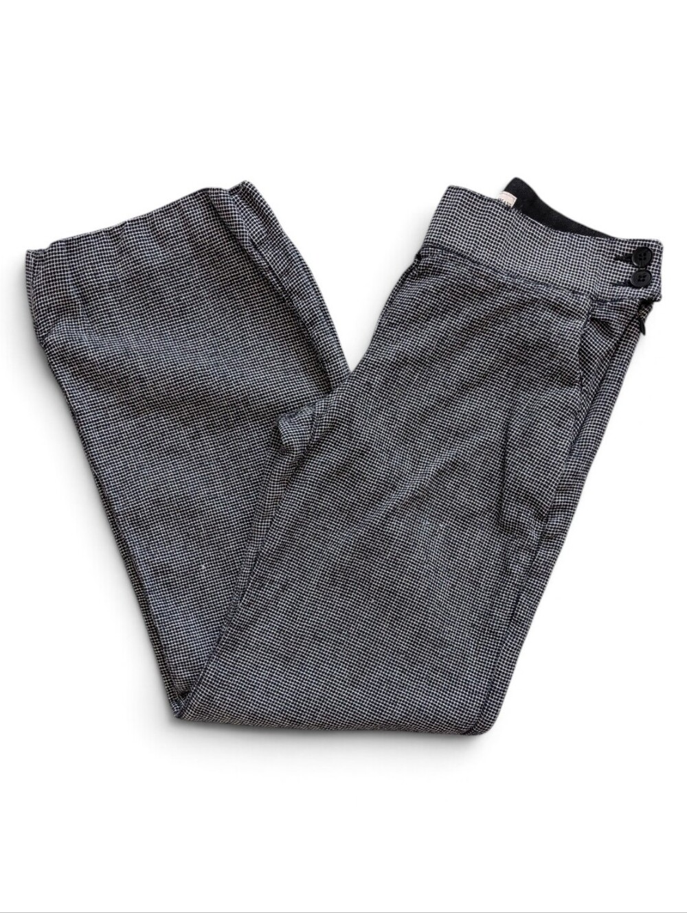 Emporio Armani Vintage Micro-Check Wide Leg Trouser Pants